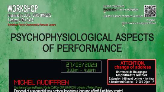 Lundi 27 mars 2023 – Aspects psycho-physiologiques de la performance – Journée d’étude LEAD & Inserm U1093