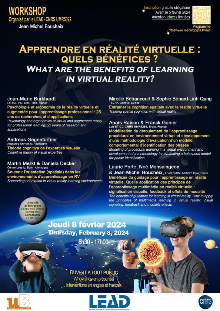 affiche workshop LEAD réalité virtuelle