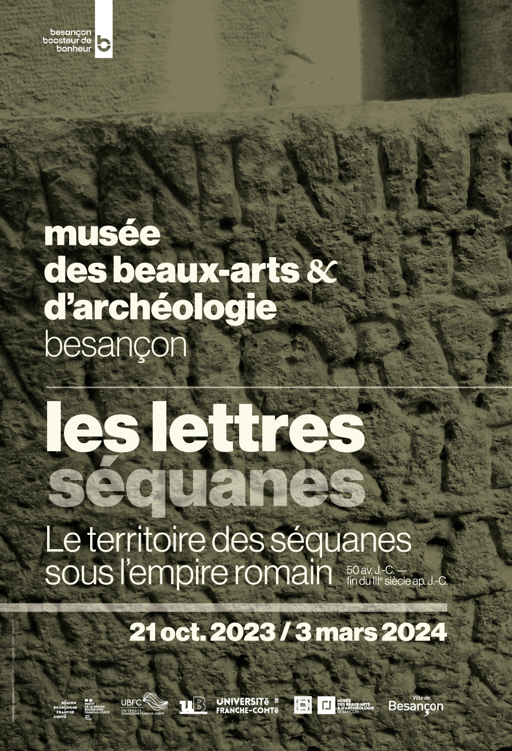 Exposition "Les lettres séquanes : le territoire des séquanes sous l’empire romain" au Musée des beaux-arts et d’archéologie (mbaa)