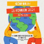 Affiche de la 14e édition du Géoforum : présentation des métiers de la géographie